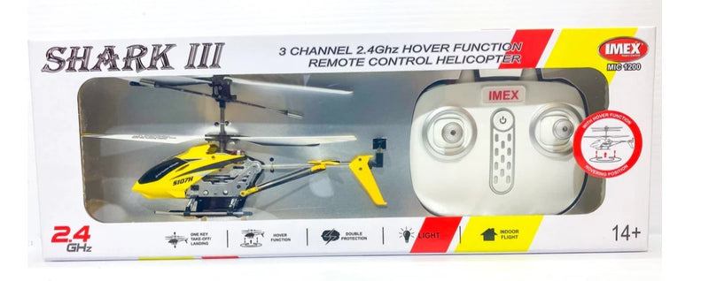 RC Shark III 3ch Helicopter, 2.4 Ghz Hover Function Remote Control  Helicopter