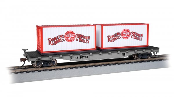 BAC16615 HO Scale Barnum & Flat Car with Containers for No.80701