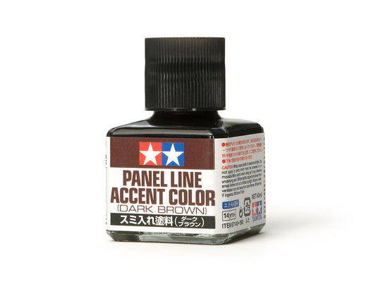 Tamiya Panel Line Accent Color 40ml Dark Brown Tam87140 Plastics Paint Enamels