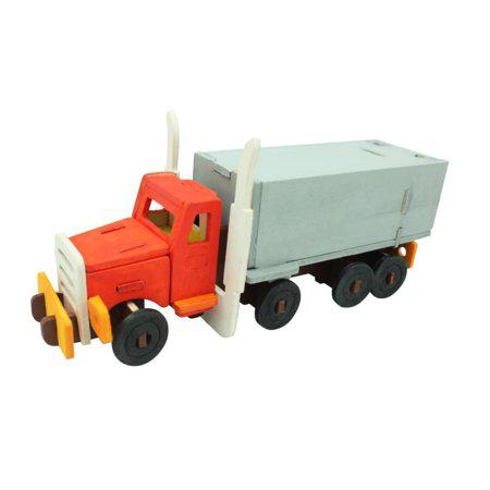 Wooden Puzzle with Paint Kit: Truck by Hands Craft