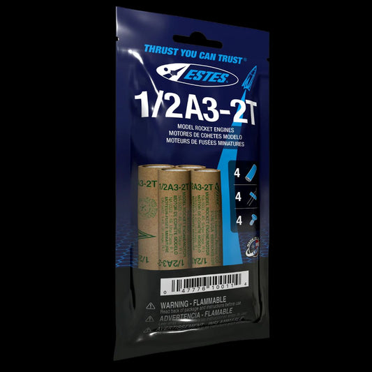 Estes 1/2A3-2T 13 MM Model Rocket Engines 4 Pack No. EST10011