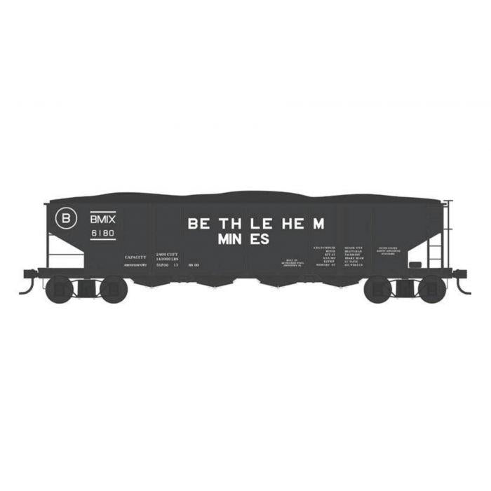 Bow43003 HO Scale RTR 4-Bay Bethlehem Mines Clamshell Hopper Railroad