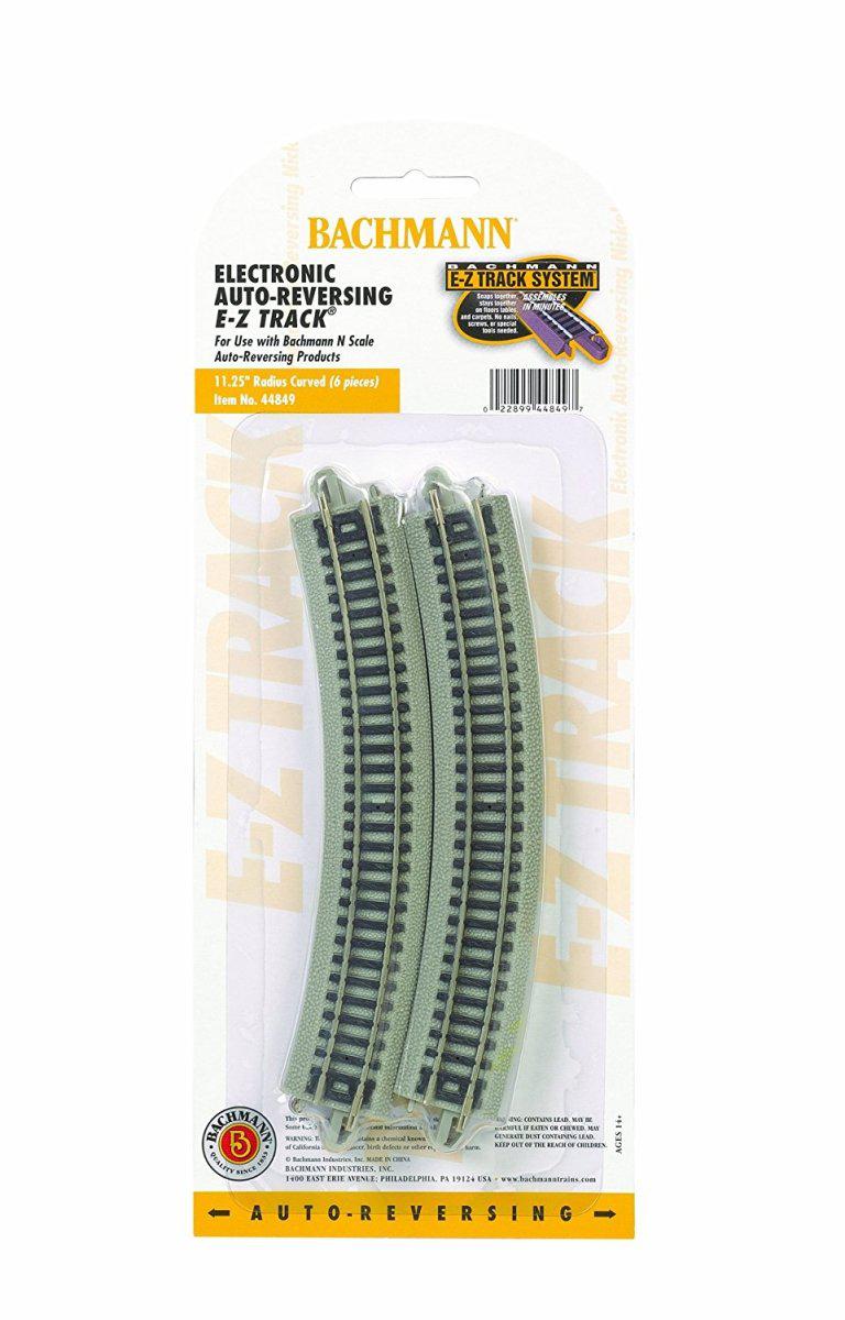 Bachmann 44849 N Scale E-Z Track Nickel Silver Auto-Reversing 11.25" Track (6/Card)