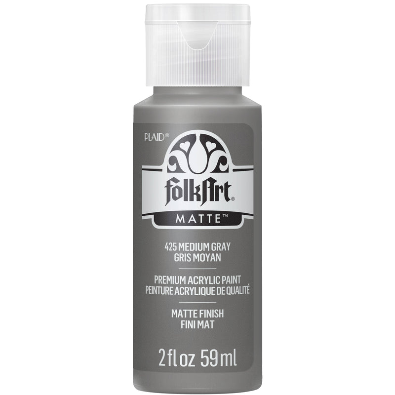 FolkArt Matte Acrylic Paint 2 oz: Medium Gray