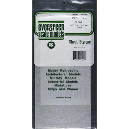 Evergreen Scale Models 9007 Styrene Sheet Clear 6x12X.015 2