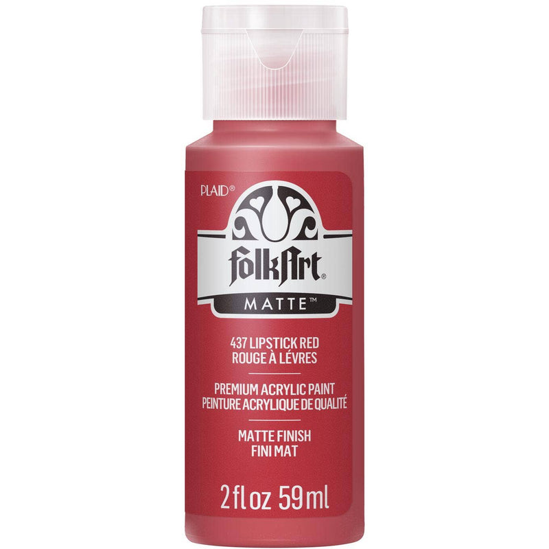 FolkArt Matte Acrylic Paint 2 oz: Lipstick Red