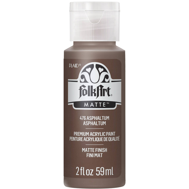 FolkArt Matte Acrylic Paint 2 oz: Asphaltum