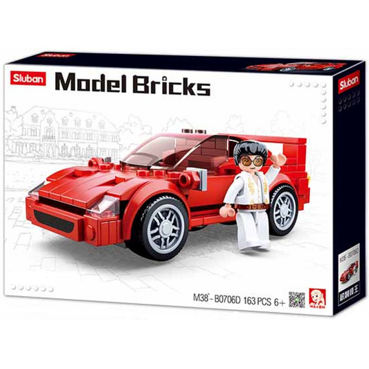 Sluban Red Race Car Building Brick Kit (166 pcs) No. M38-B0706D
