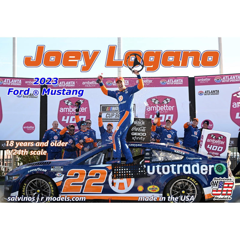 Salvinos Jr Joey Logano 2023 Atlanta Win Raced Version Decals Adult Plastic Model Car Kit 1:24 Scale