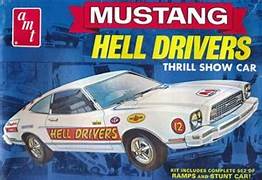 Skill 2 Model Kit 1977 Ford Mustang "Hell Drivers" Thrill Show Car 1/25 Scale Model by AMT