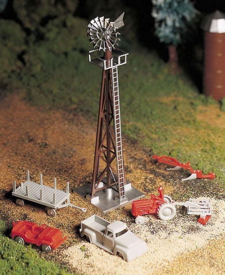 Bachmann 45603 O Plasticville Windmill w/Farm Machinery Classic Building Kit