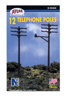 Atlas - Telephone Poles Package of 12 N Scale
