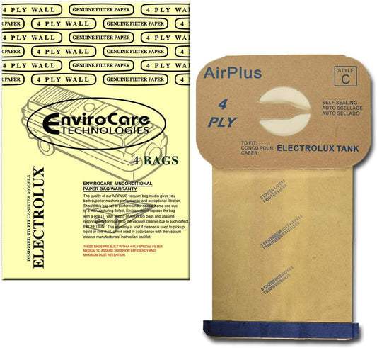 Electrolux 4 Pack Type C Bags by Envirocare