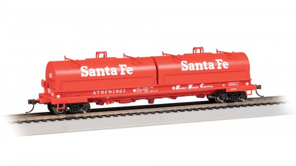 Bachmann Trains - 55 ' Steel Car with Coil Load and Rounded Hood - Santa Fe #91921 (Super Shock Control) - HO Scale