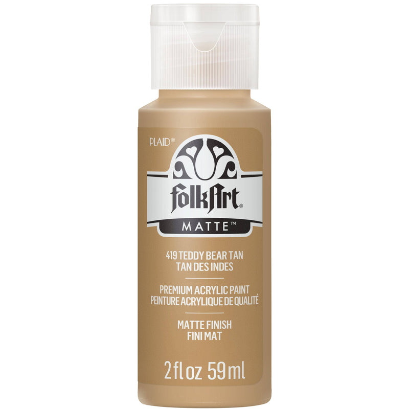 FolkArt Matte Acrylic Paint 2 oz: Teddy Bear Tan