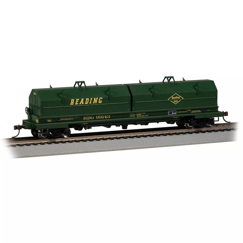 Bachmann Trains - HO Scale  55 ' Steel Car with Coil Load and Angled Hood - Reading #99143 - scale