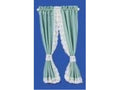 Melody Jane Dollhouse Green Curtains Drapes on Rail Miniature 1:12 Scale Window