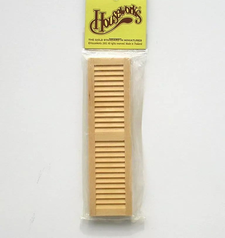Dollhouse Miniature Shutters Louvered 2 Pair Unfinished Wood 1:12 Scale 1" Houseworks Item 5025