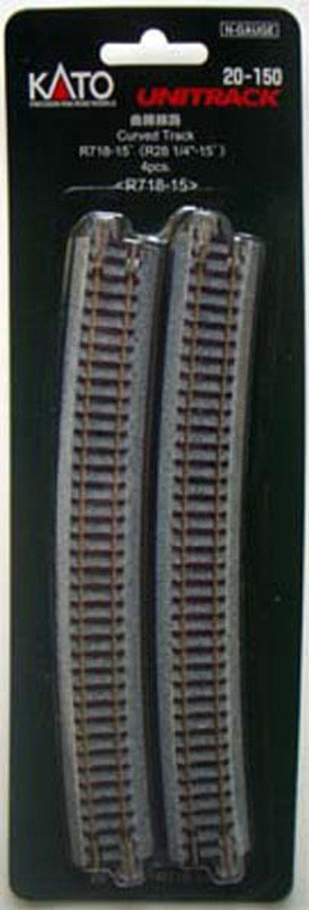 KATO N Gauge Curved Track R28 1/4"-15° 4 pack track