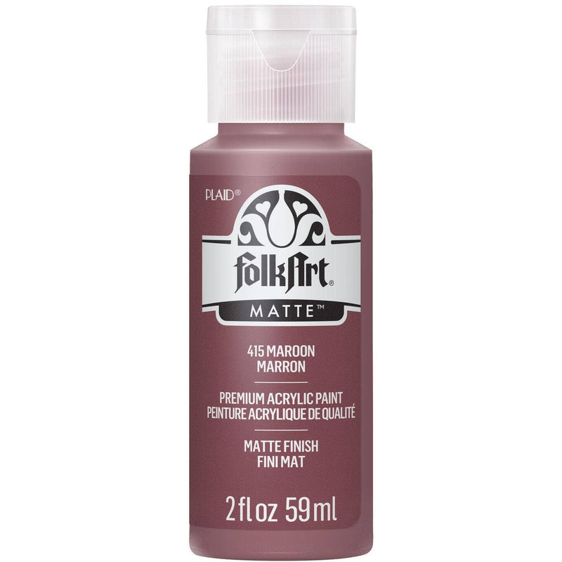 FolkArt Matte Acrylic Paint 2 oz: Maroon