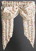 Melody Jane Dolls House Double Balloon Flower Valance Curtains Miniature