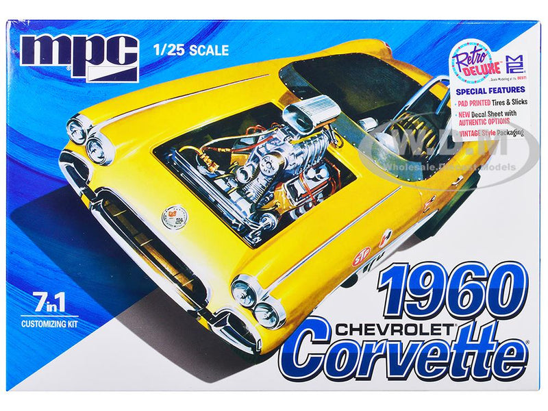 1002 1/25 Scale Model 1960 Chevrolet Corvette 7-in-1 Skill 2 Model Kit by MPC