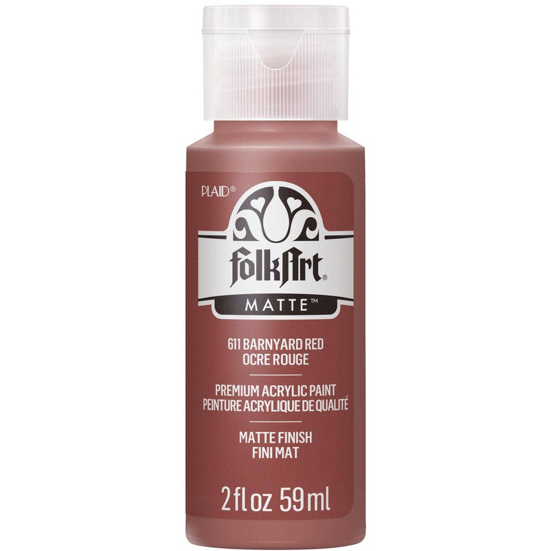 FolkArt Matte Acrylic Paint 2 oz: Barnyard Red