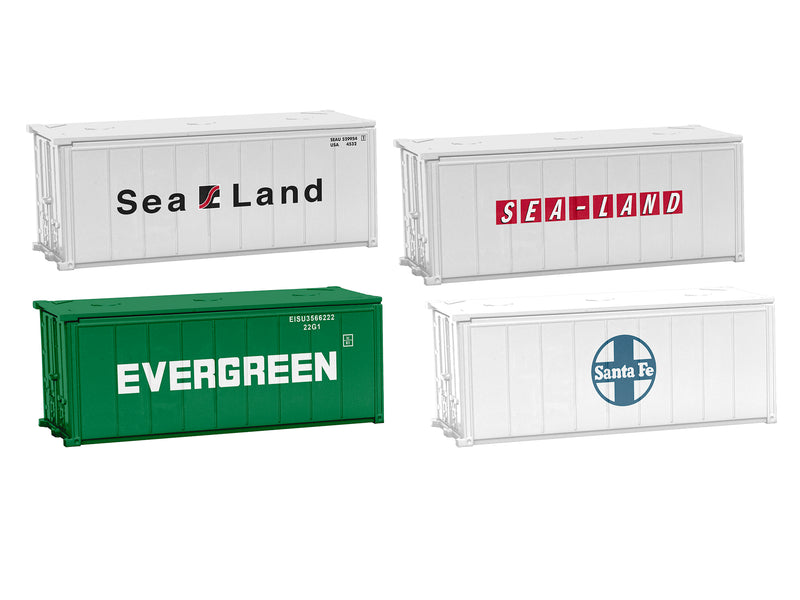 Lionel 1957280 HO 20' Shipping Containers 4-Pack Set A
