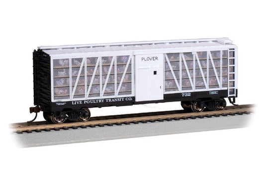Bachmann Trains - Poultry Transport Car - Live Poultry Transit Co. #732 - Plover with Turkeys - HO Scale