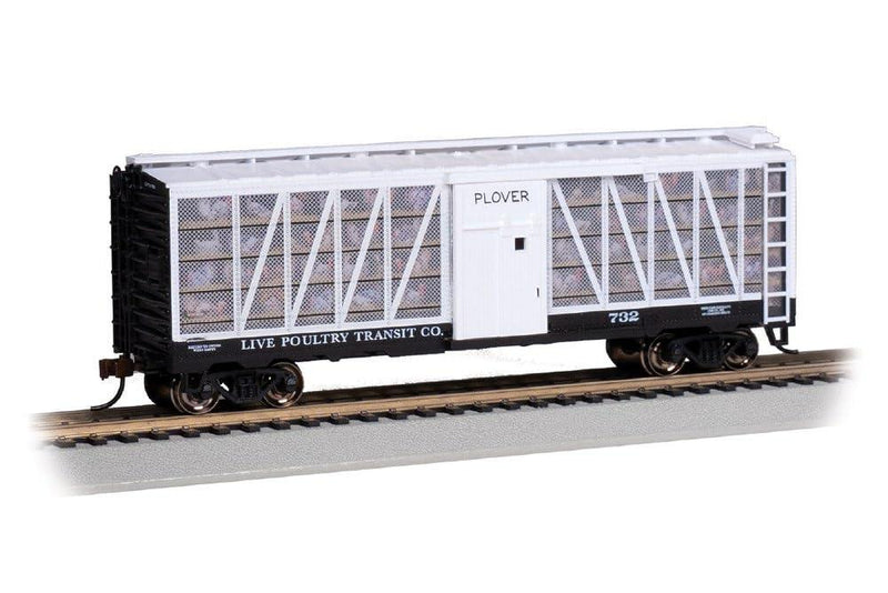 Bachmann Trains - Poultry Transport Car - Live Poultry Transit Co. #732 - Plover with Turkeys - HO Scale