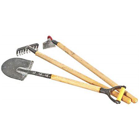 Dollhouse Miniature 1:12 Accessory Set Garden Tools Spade Hoe and Rake