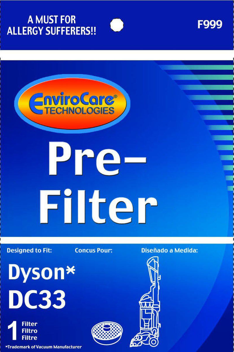 Envirocare Replacement Pre Motor Filter Designed to Fit Dyson DC33 Multi Floor Uprights