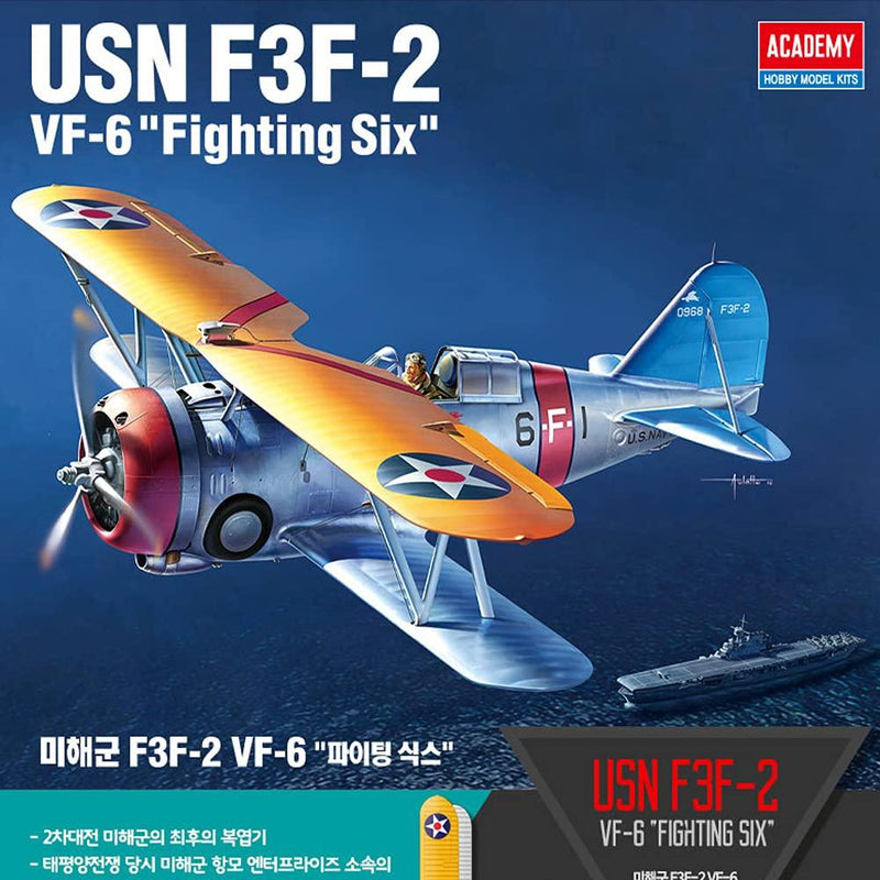 1/48 USN F3F-2 VF-6 Fighting Six #12326 Academy Hobby Model Kits