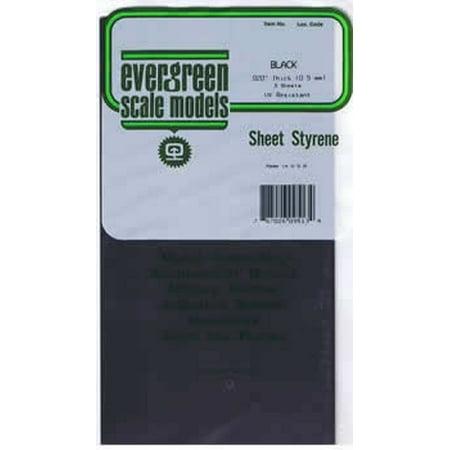 Evergreen Scale Models Black Styrene Sheets .02x6x12 3 EVG9513 Plastic Building Supplies