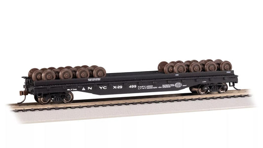 Bachmann Trains - 52 ' Wheel Flatcar with Wheel Load - New York Central #X-29499 - HO  Scale