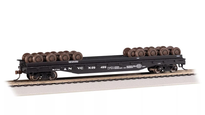 Bachmann Trains - 52 ' Wheel Flatcar with Wheel Load - New York Central #X-29499 - HO  Scale