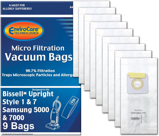 EnviroCare MicroFiltration Bissell 1 and 7, Samsung 5000, 7000 Series 9 Bags