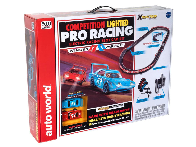 Auto World Winged Warrior Race Set with Petty vs Issac Working Headlights sRS349