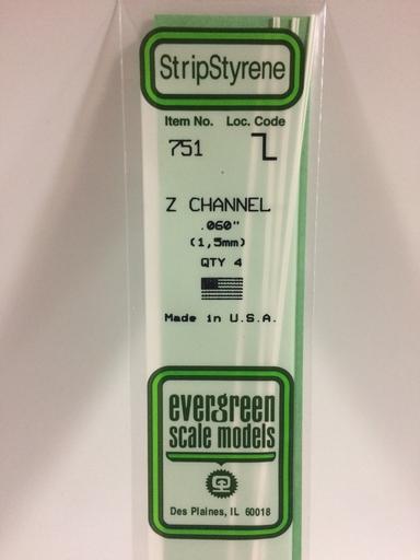 Evergreen Scale Models .060 Z Channel 4pk