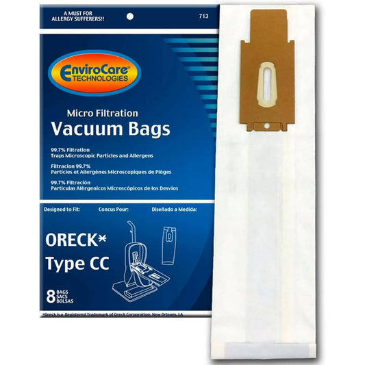 8 Enivrocare for Oreck CC Replacement Vacuum Bags
