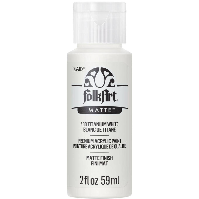 FolkArt Matte Acrylic Paint 2 oz: Titanium White