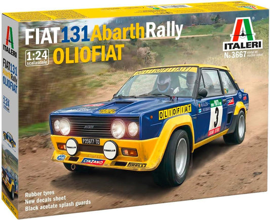 Italeri 3667 1:24 FIAT 131 Abarth Rally Olio Fiat Model Building Kit, Stand Model Building, Crafts, Hobby, Gluing, Plastic Kit