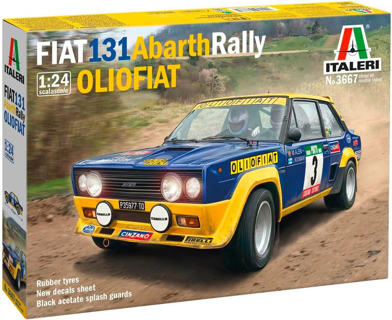 Italeri 3667 1:24 FIAT 131 Abarth Rally Olio Fiat Model Building Kit, Stand Model Building, Crafts, Hobby, Gluing, Plastic Kit