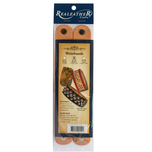 RealLeather Medium Leather Wristband - Leathercraft DIY Bracelet Project No. C4138-0297