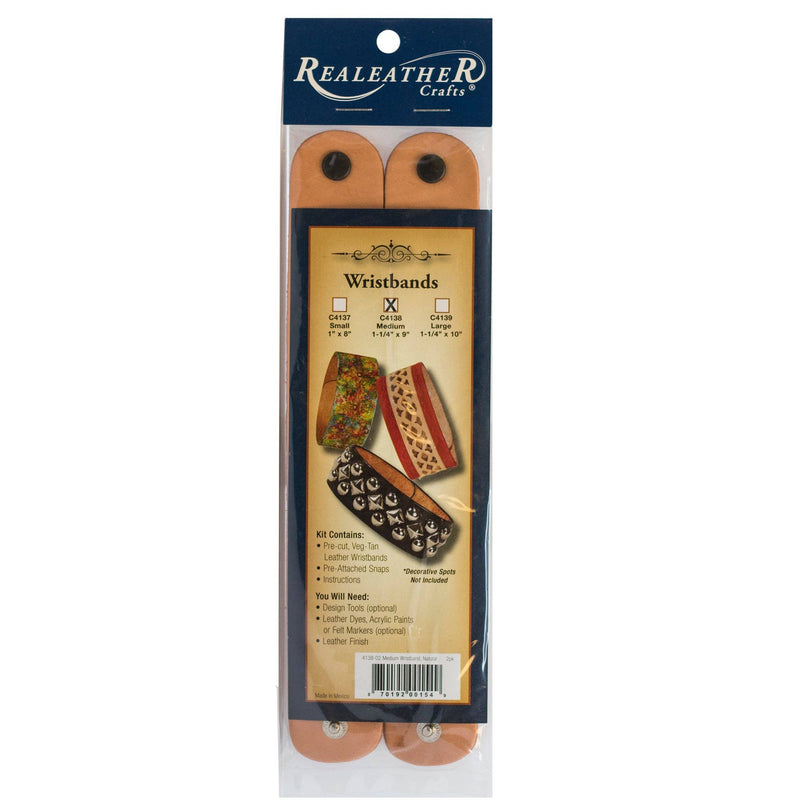 RealLeather Medium Leather Wristband - Leathercraft DIY Bracelet Project No. C4138-0297