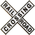 Enamel Pin - Railroad Crossing - White Sign