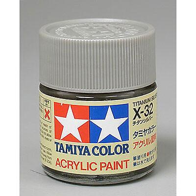 TamIYA America Inc Acrylic X32 Titanium Silver Tam81032 Plastics Paint Acrylic