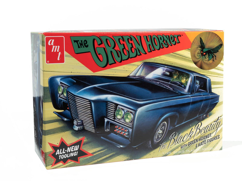 Skill 2 Model Kit Black Beauty "The Green Hornet" (19661967) TV Series with Green Hornet and Kato Figures 1/25 Scale Model by AMT
