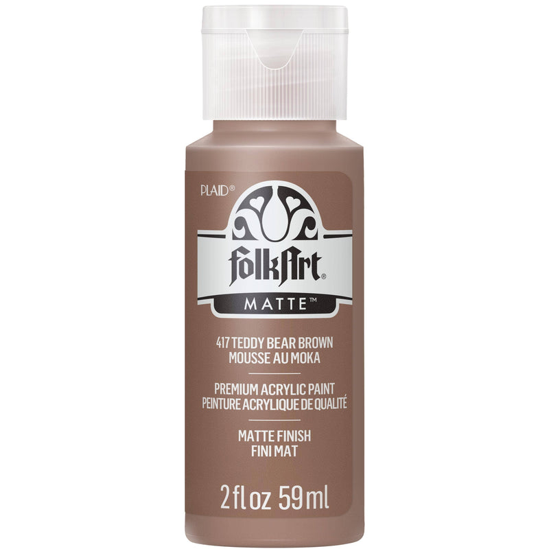 FolkArt Matte Acrylic Paint 2 oz: Teddy Bear Brown