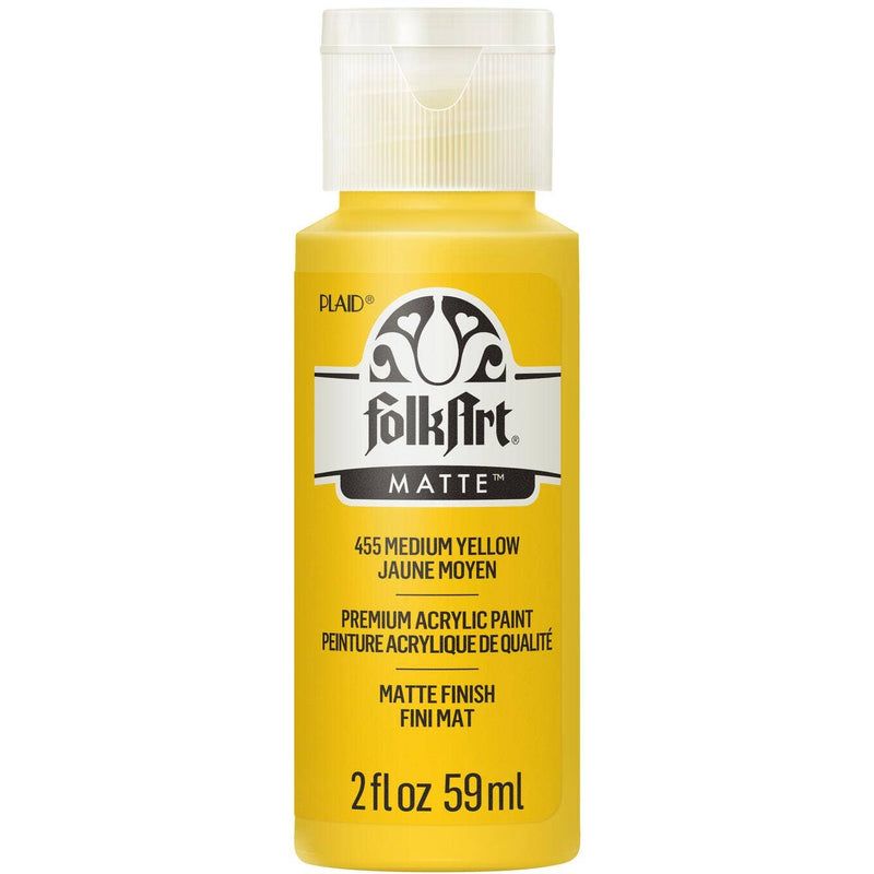 FolkArt Matte Acrylic Paint 2 oz: Medium Yellow